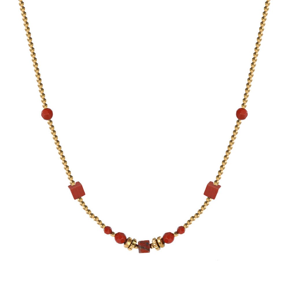 Gold Plated Necklace "Fruity Autumn" | Kiwified Emerald - Kiwified Emerald