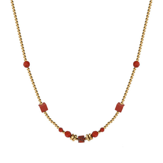 Gold Plated Necklace "Fruity Autumn" | Kiwified Emerald - Kiwified Emerald