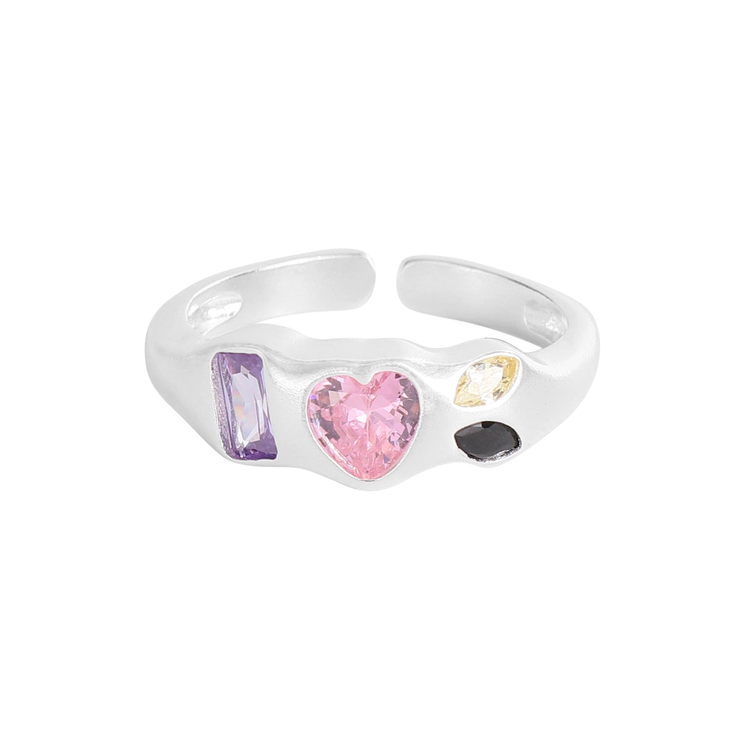 Sterling Silver Ring with Gemstones "Marie" | Kiwified Emerald - Kiwified Emerald