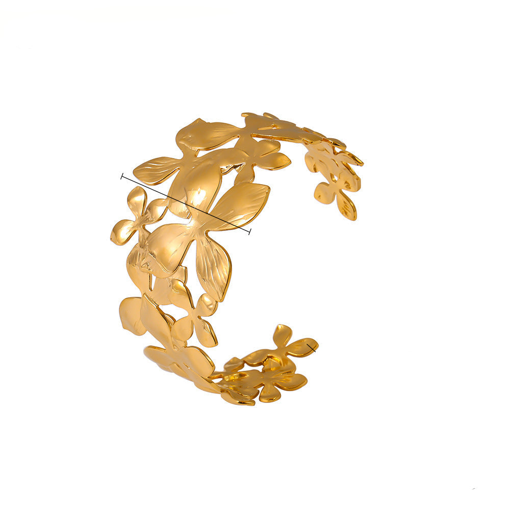 bracelet-papillon-acier-inoxydable-dore-fleur-vue-de-face
