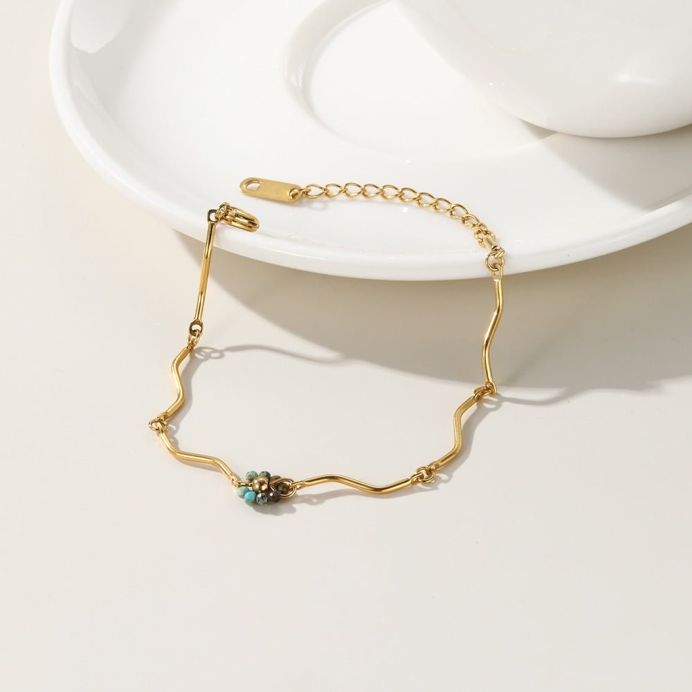 Gold Plated Bracelet "Bohemian Dance" | Kiwified Emerald - Kiwified Emerald