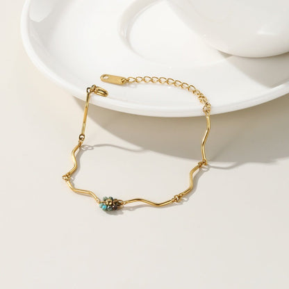 Gold Plated Bracelet "Bohemian Dance" | Kiwified Emerald - Kiwified Emerald