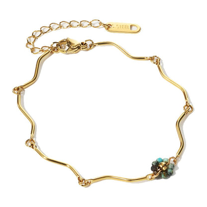 Gold Plated Bracelet "Bohemian Dance" | Kiwified Emerald - Kiwified Emerald