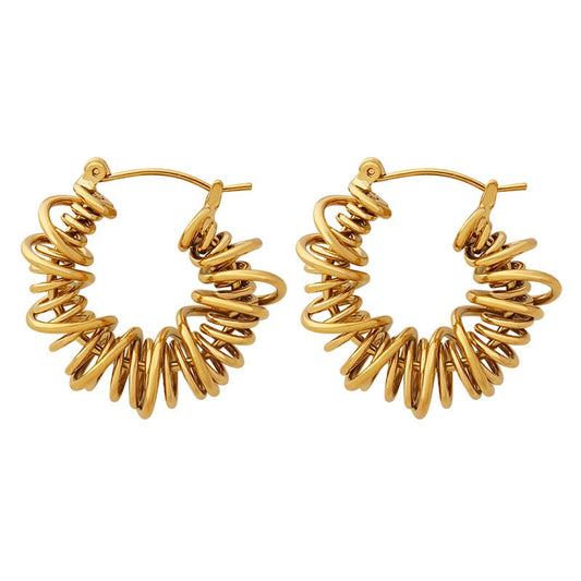 Gold Plated Earrings "Florence" - Kiwified Emerald