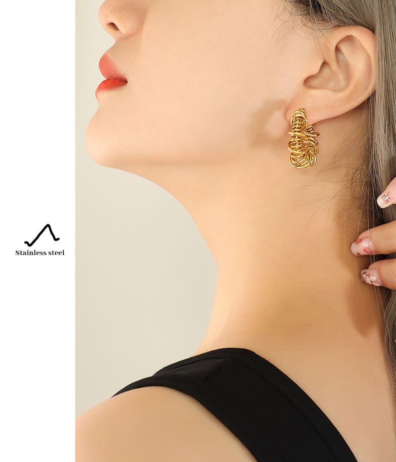 Gold Plated Earrings "Florence" - Kiwified Emerald