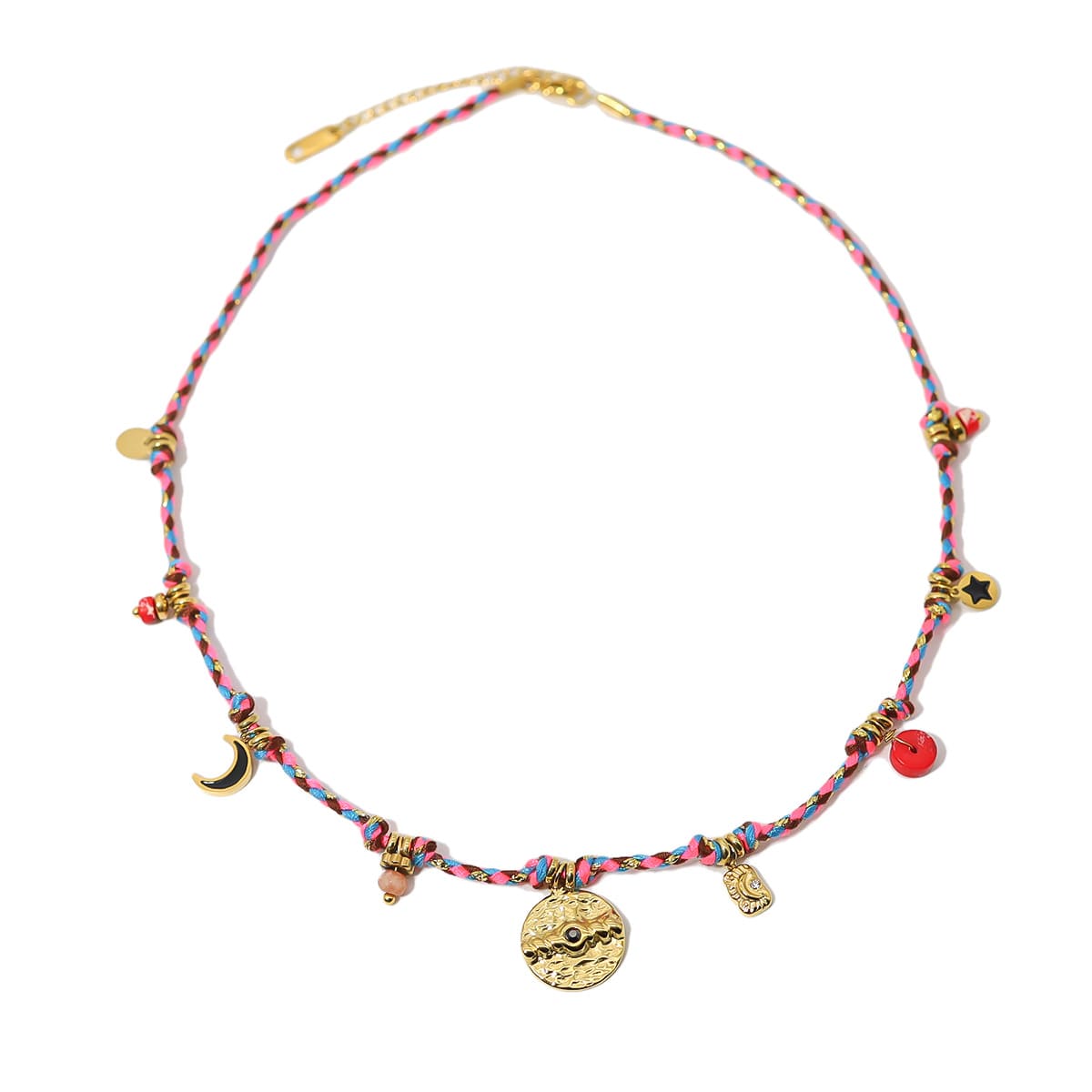 Gold Plated Necklace & Bracelet "Colorful Gypsy" - Kiwified Emerald