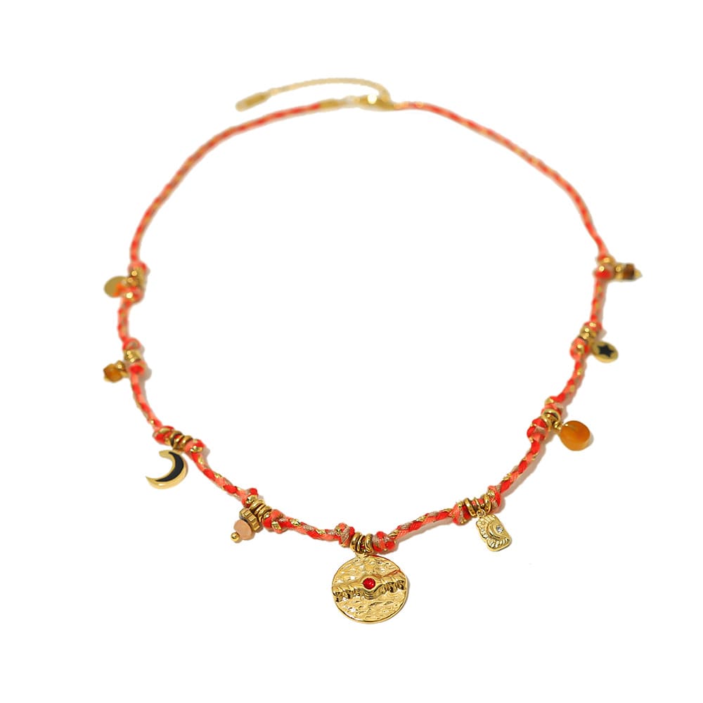 Gold Plated Necklace & Bracelet "Colorful Gypsy" - Kiwified Emerald