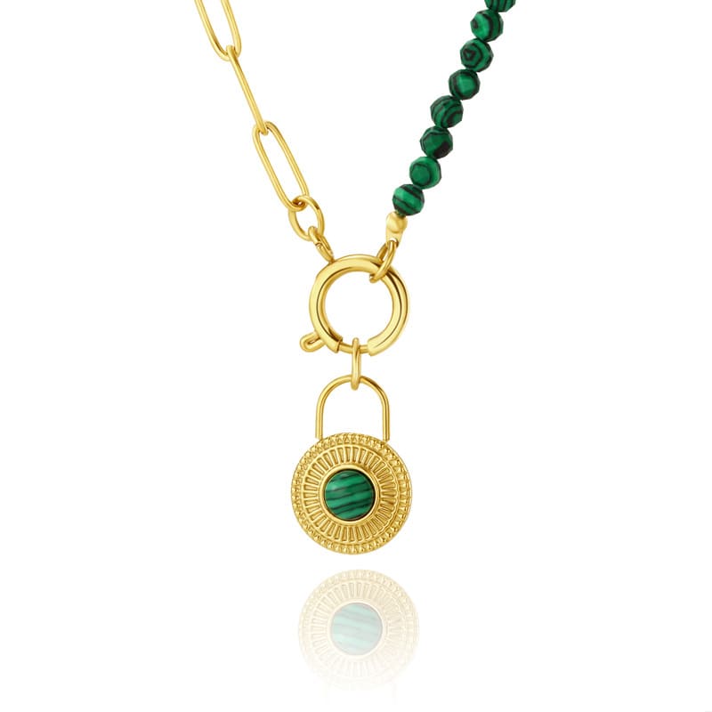 Gold Plated Necklace "Esméralda" - Kiwified Emerald