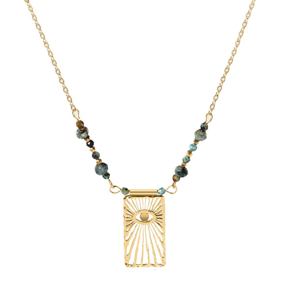 Gold Plated Necklace "Eye of the Horus" - Kiwified Emerald