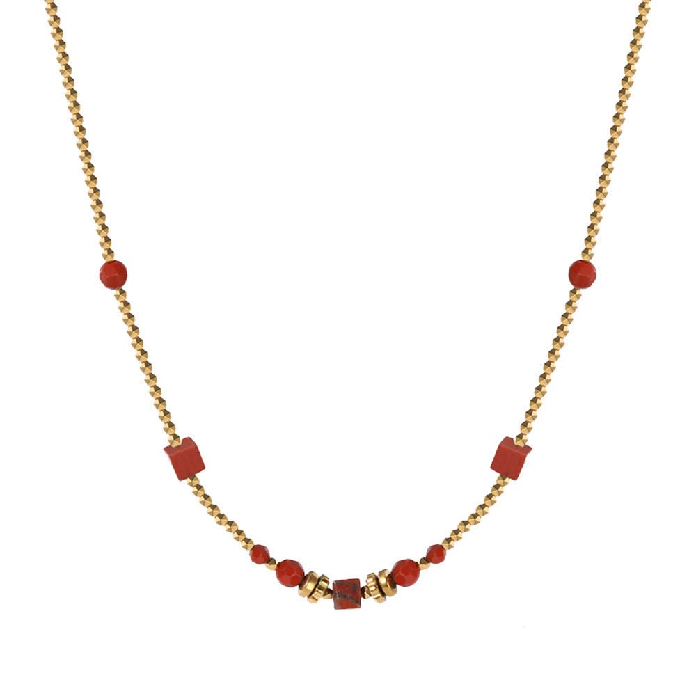 Gold Plated Necklace "Fruity Autumn" | Kiwified Emerald - Kiwified Emerald