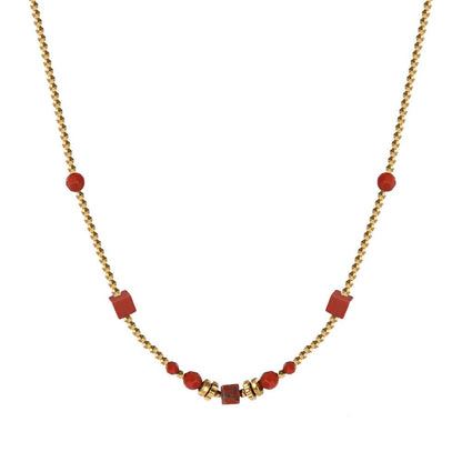 Gold Plated Necklace "Fruity Autumn" | Kiwified Emerald - Kiwified Emerald