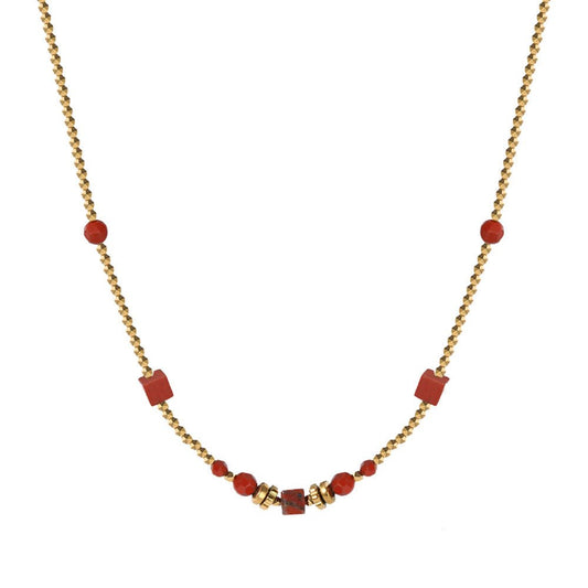 Gold Plated Necklace "Fruity Autumn" | Kiwified Emerald - Kiwified Emerald