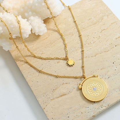 Collier avec pendentif style creux coréenne Fansharp Plaqué or rose Collier avec pendentif style creux coréenne Fansharp Plaqué or rose