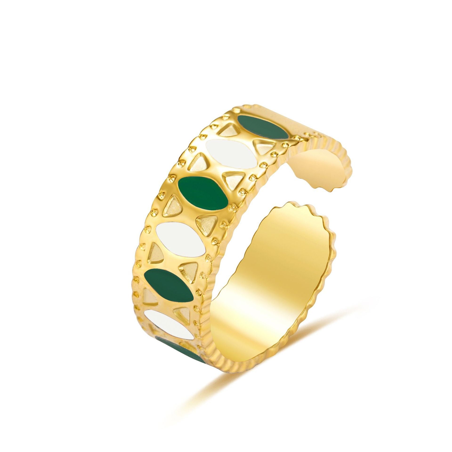 Gold Plated Stainless Steel Ring "Esméralda" | Kiwified Emerald - Kiwified Emerald