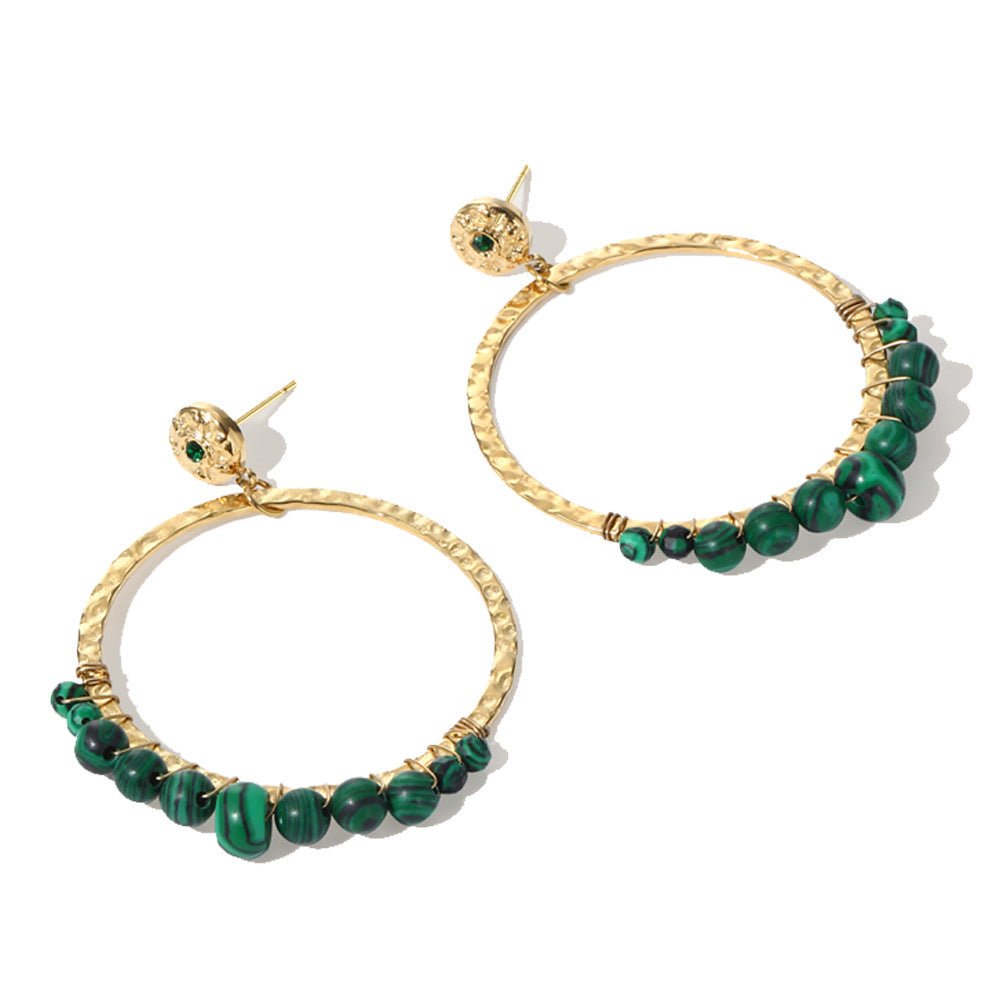 Gold Plated Surgical Steel Earrings "Esméralda" | Kiwified Emerald - Kiwified Emerald