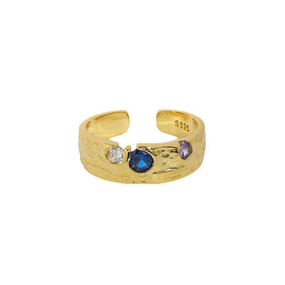 Gold Vermeil Sterling Silver Ring "Oasis" with Gemstone| Kiwified Emerald - Kiwified Emerald