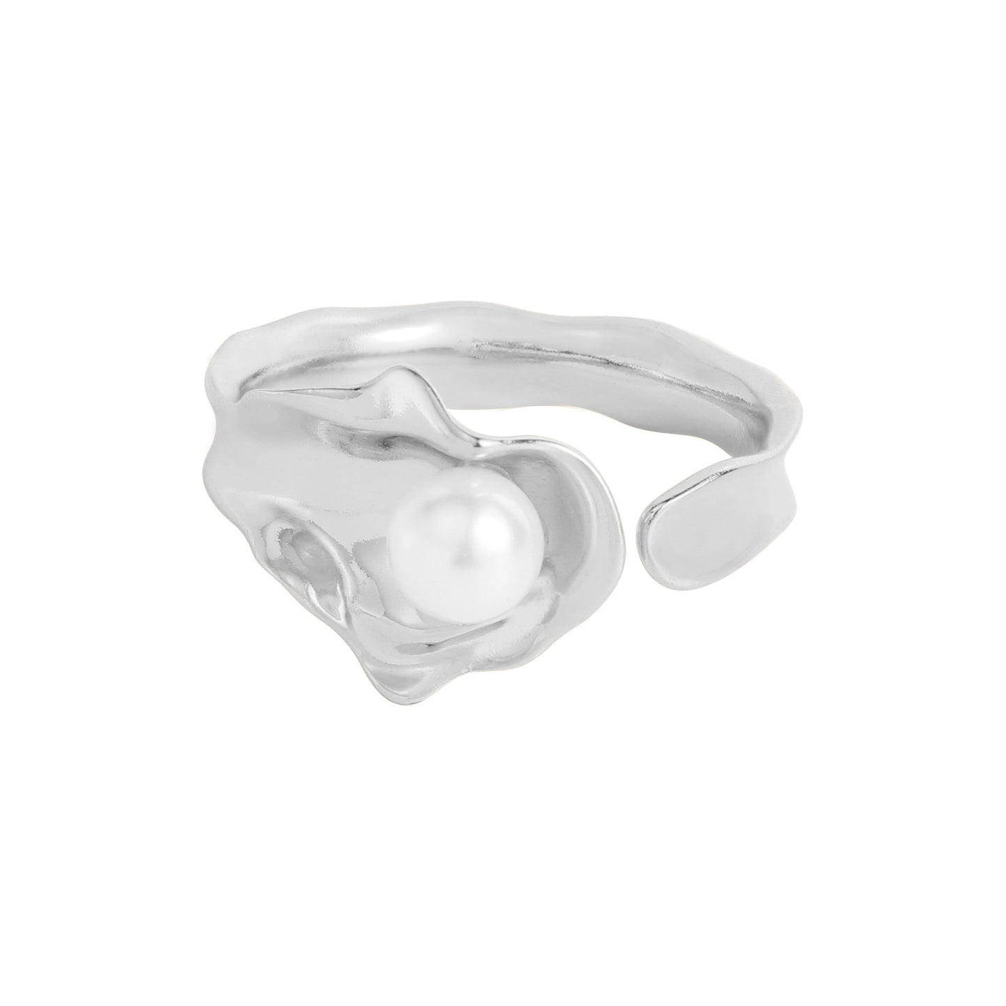 Gold Vermeil Sterling Silver Ring "Pearl Vague" | Kiwified Emerald - Kiwified Emerald