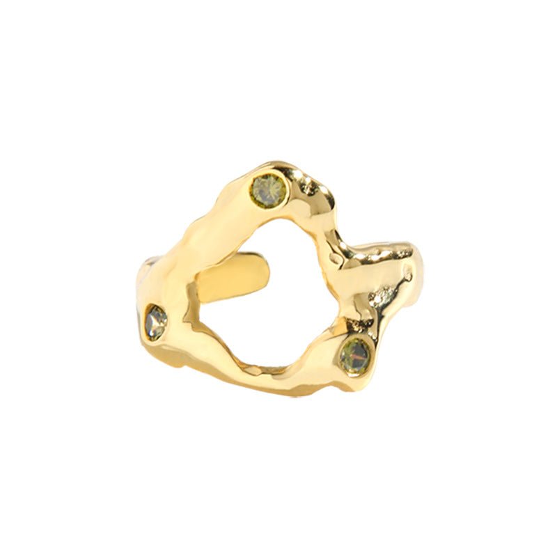 Gold Vermeil Sterling Silver Ring with Gemstones "Monster" | Kiwified Emerald - Kiwified Emerald