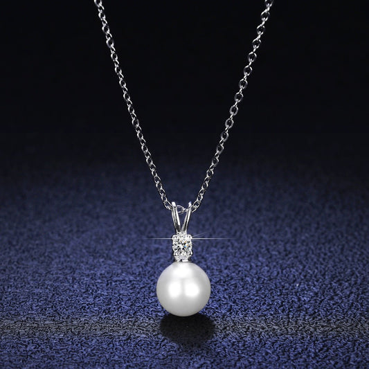 Sterling Silver Necklace with Gemstones & Pearl "Birth of Venus" - Kiwified Emerald