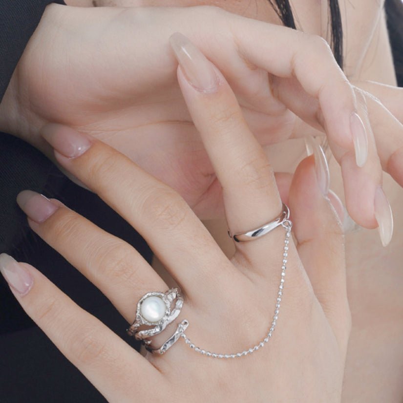Gothic Pearl Rings Sterling Silver Ring