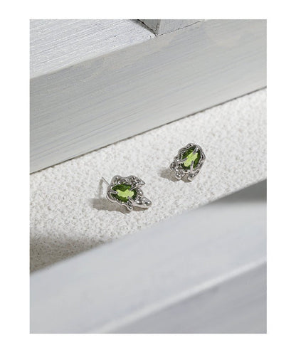 Sterling Silver Statement Earrings with Gemstones "Monster" | Kiwified Emerald - Kiwified Emerald