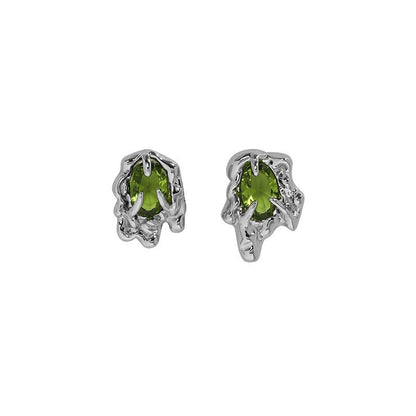 Sterling Silver Statement Earrings with Gemstones "Monster" | Kiwified Emerald - Kiwified Emerald